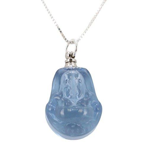 Glass Buddha Essential Oil Diffuser Necklace, #6380