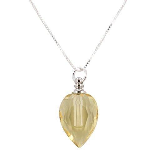 Teardrop Glass Essential Oil Diffuser Necklace, #6372