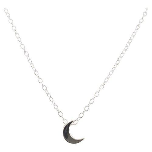 Tiny Sterling Silver Moon Necklace, #6403-ss