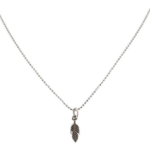 Tiny Feather Necklace in Sterling Silver, #6248-ss