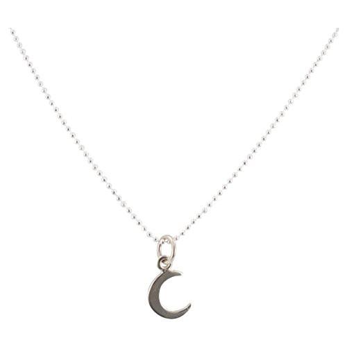 Tiny Sterling Silver Crescent Moon Necklace, #6255-ss