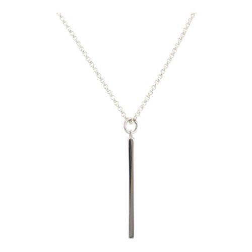 Vertical Bar Necklace in Sterling Silver, #6416-ss