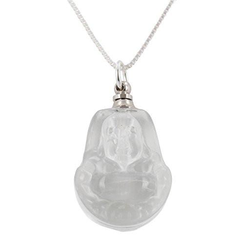 Glass Buddha Essential Oil Diffuser Necklace, #6380