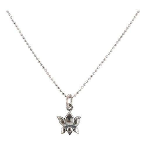 Tiny Lotus Necklace in Sterling Silver, #6253-ss