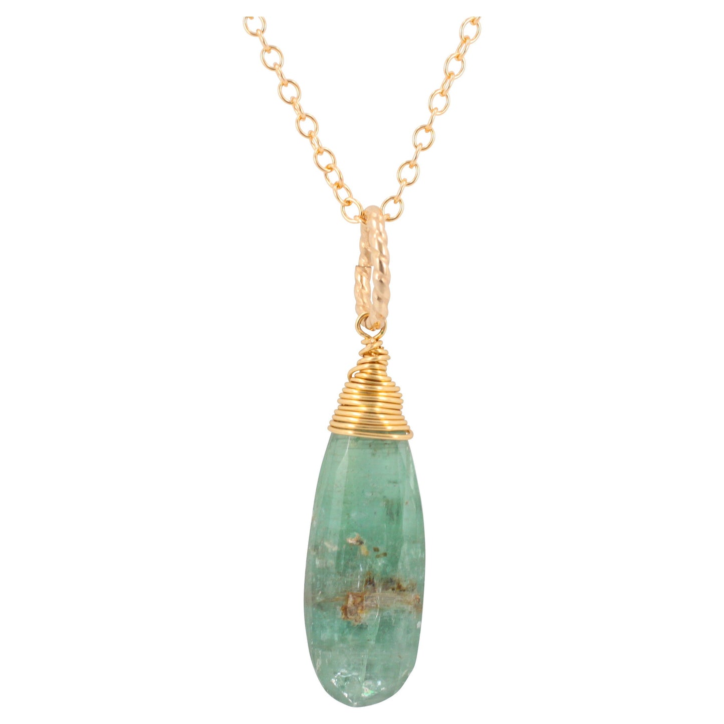 Kyanite Gemstone Necklace on Gold Filled Chain, #6212-yg