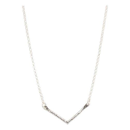 Hammered Chevron Bar Necklace in Sterling Silver, #6335-ss