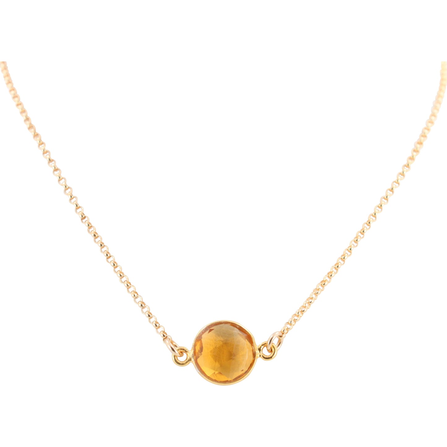 Round Gemstone Choker in Gold, Choose Your Color, #6414-yg