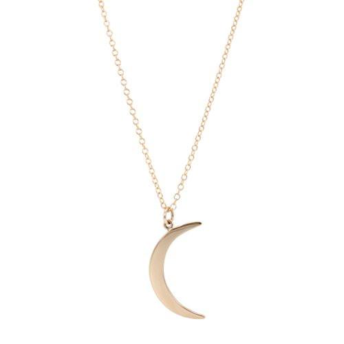 Crescent Moon Necklace in Bronze or Silver 24", #6306