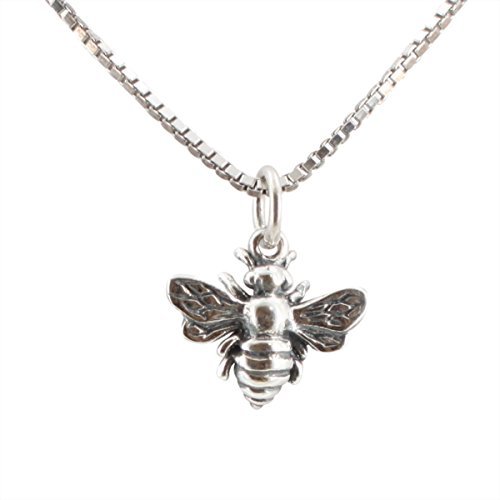 Tiny Honey Bee Necklace in Sterling Silver, #6708-ss