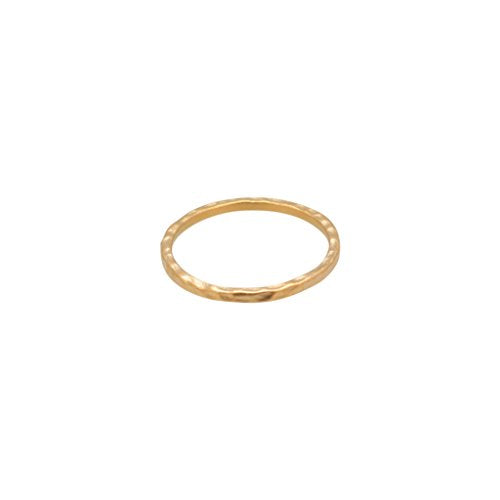 Thin Hammered Stack Ring in Gold, #6369-yg