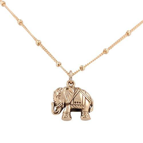 Elephant Charm in Natural Bronze on Gold Fill Chain, #6715-brz