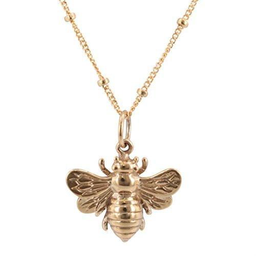 Bronze Honey Bee Necklace on 18 inch Chain, #6566-brz