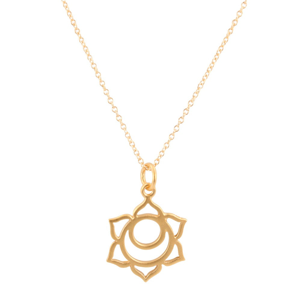 Chakra Necklace in 24k Gold Plated Sterling Silver, #6720-yg