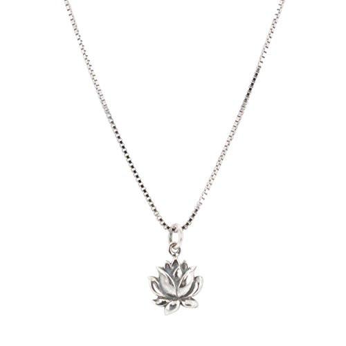 Small Lotus Necklace in Sterling Silver 16 or 18 Inch, #6308-ss