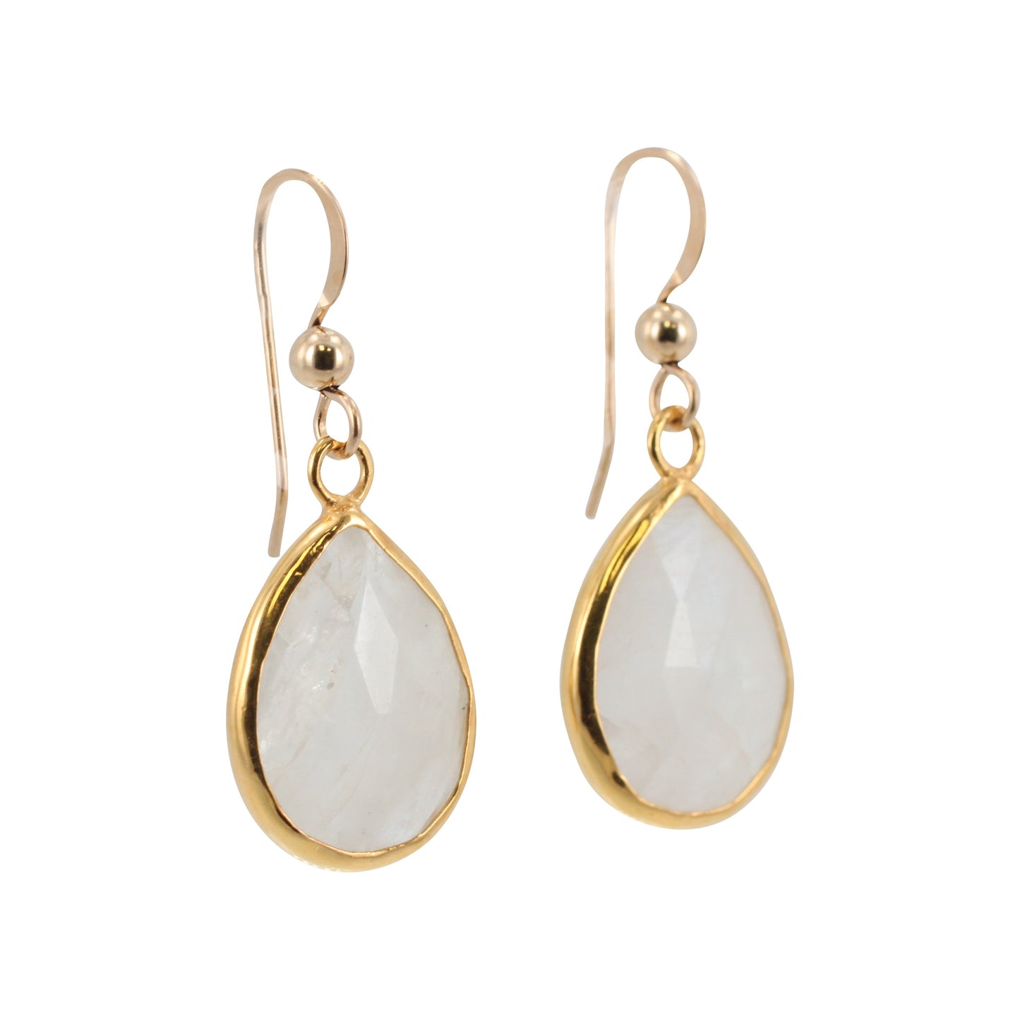 Gold Moonstone Teardrop Dangle Earrings, #6217-yg