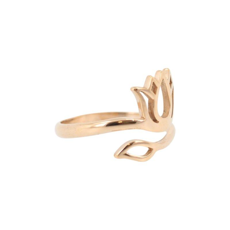 Adjustable Lotus Flower Ring in Bronze, #7036-brz