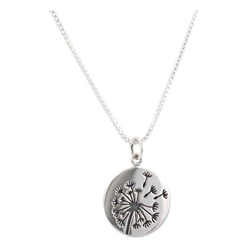 Dandelion Necklace in Sterling Silver on an 18 inch Sterling Silver Box Chain, #6235-ss