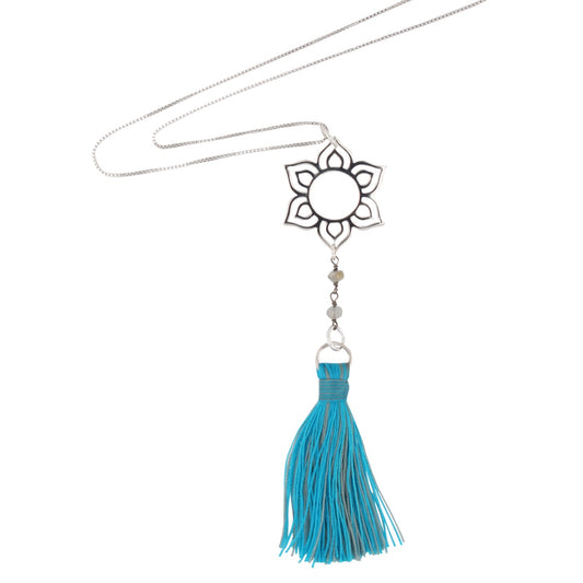 Lotus Flower Tassel Necklace, #6484