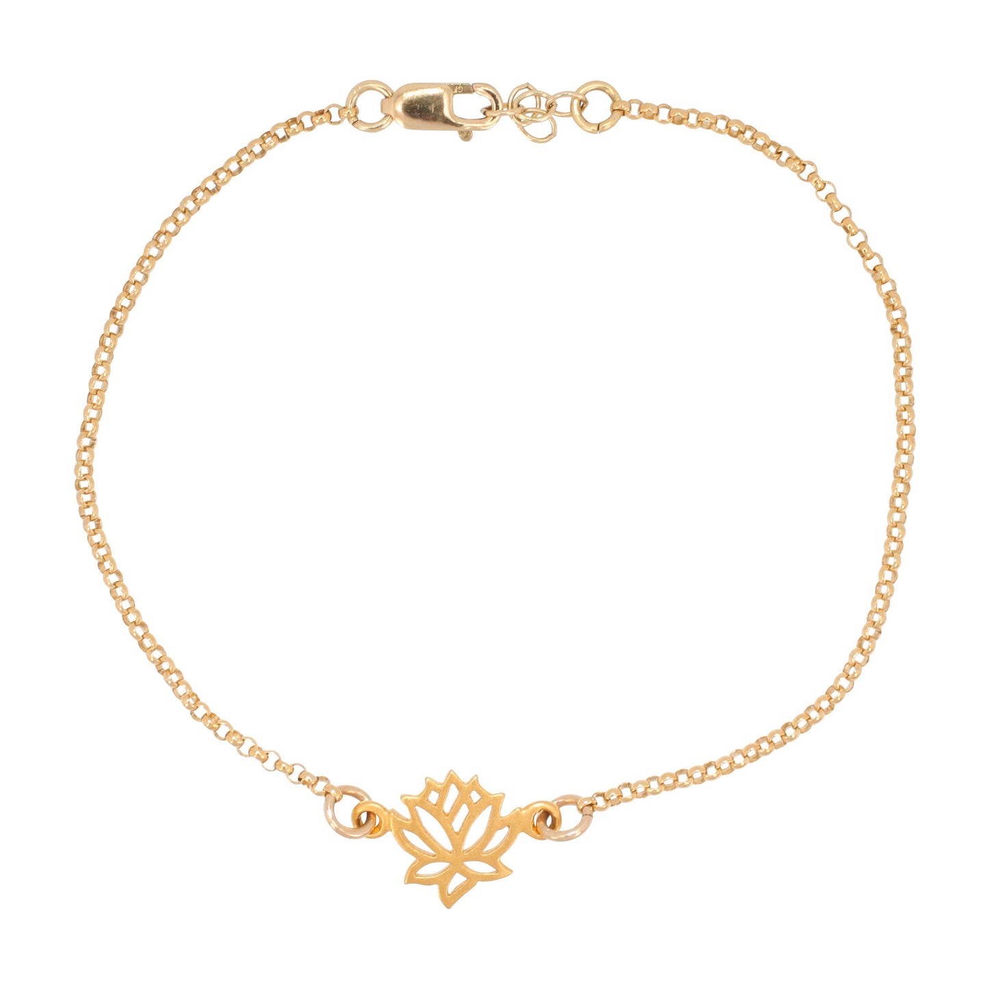 Tiny Delicate Gold Lotus Flower Bracelet, #6215-yg