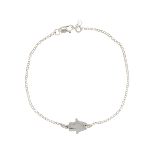 Delicate Hamsa Hand Bracelet in Sterling Silver, #6299-ss