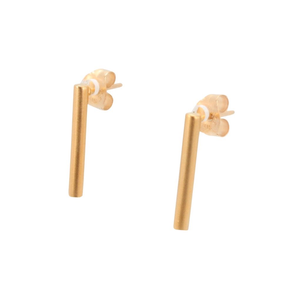 Gold Bar Post Earrings, #6605-yg