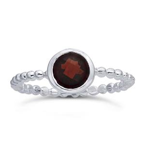 Garnet Ring in Sterling Silver, #6381-ss