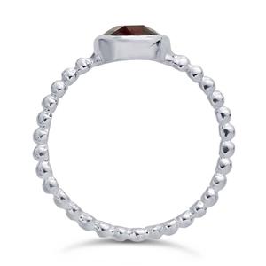 Garnet Ring in Sterling Silver, #6381-ss