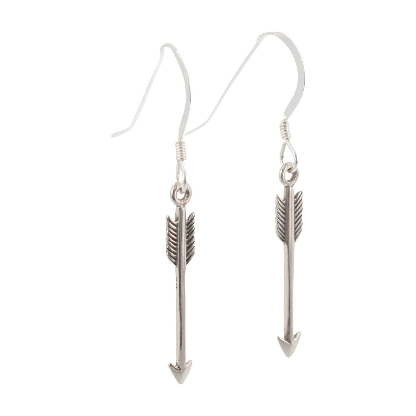 Long Arrow Dangle Earrings in Sterling Silver #6429-ss