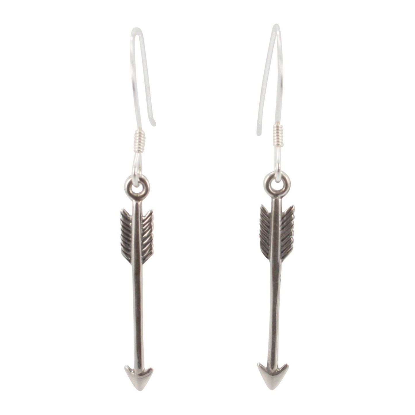 Long Arrow Dangle Earrings in Sterling Silver #6429-ss