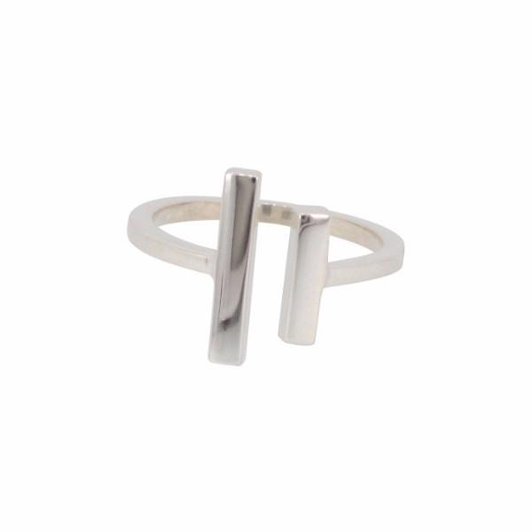 Double Bar Ring in Sterling Silver, 6430-ss