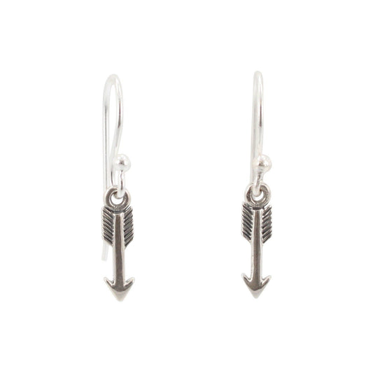 Small Arrow Dangle Earrings in Sterling Silver, #6432-ss