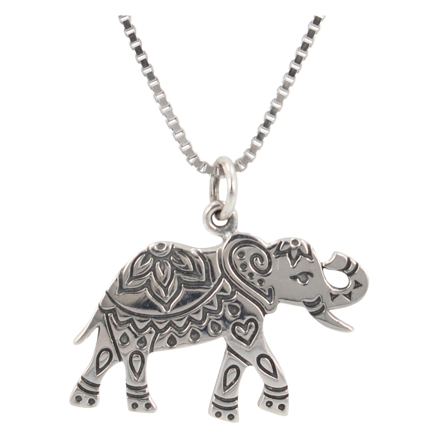 Good Luck Elephant Necklace in Sterling Silver, #6273-ss