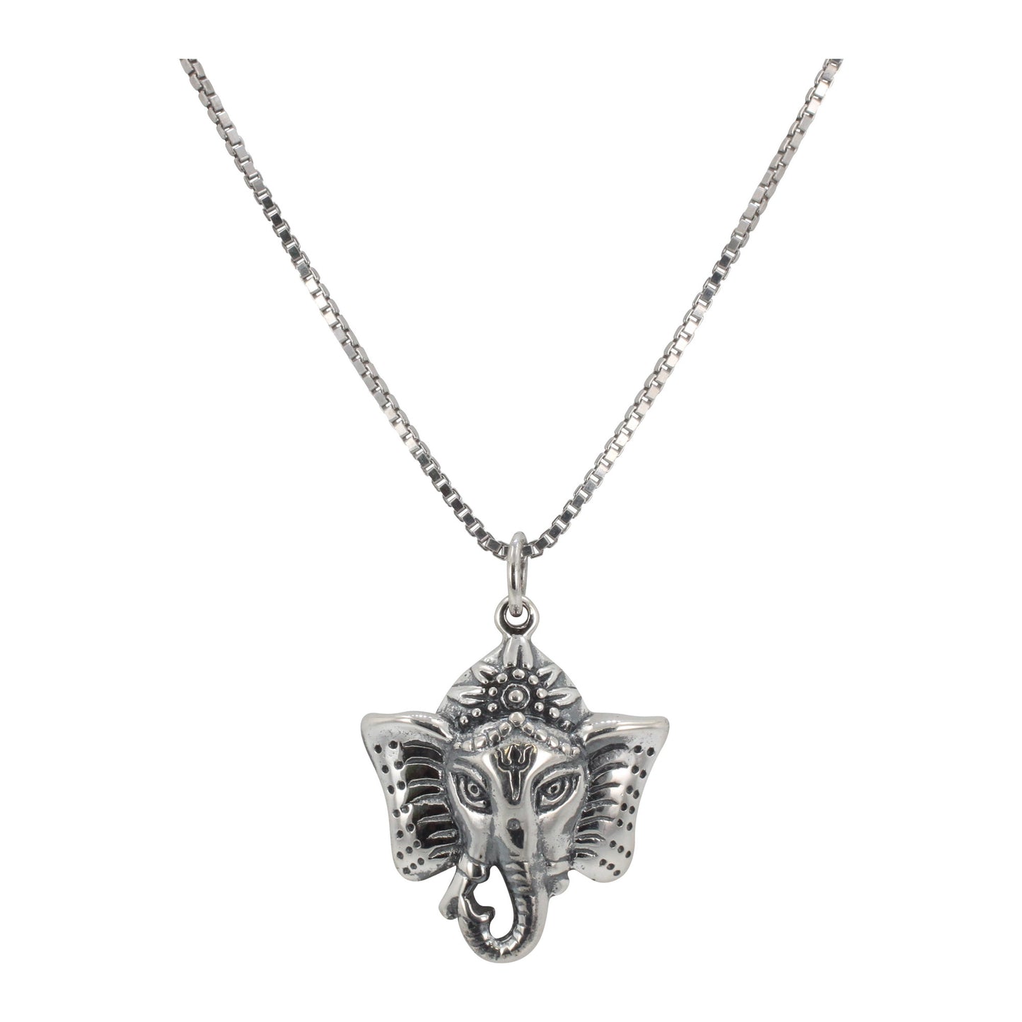 Ganesh Head Necklace in Sterling Silver, #6203-ss