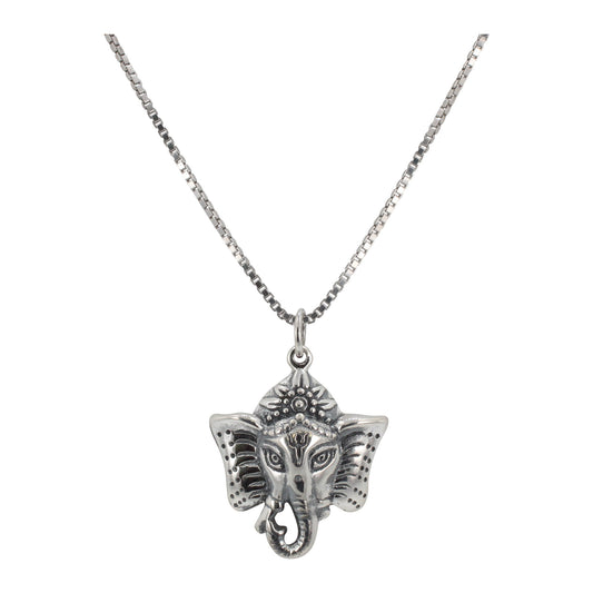 Ganesh Head Necklace in Sterling Silver, #6203-ss