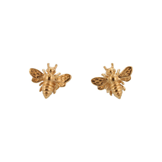 Tiny Gold Honey Bee Post Earrings, #6490-yg