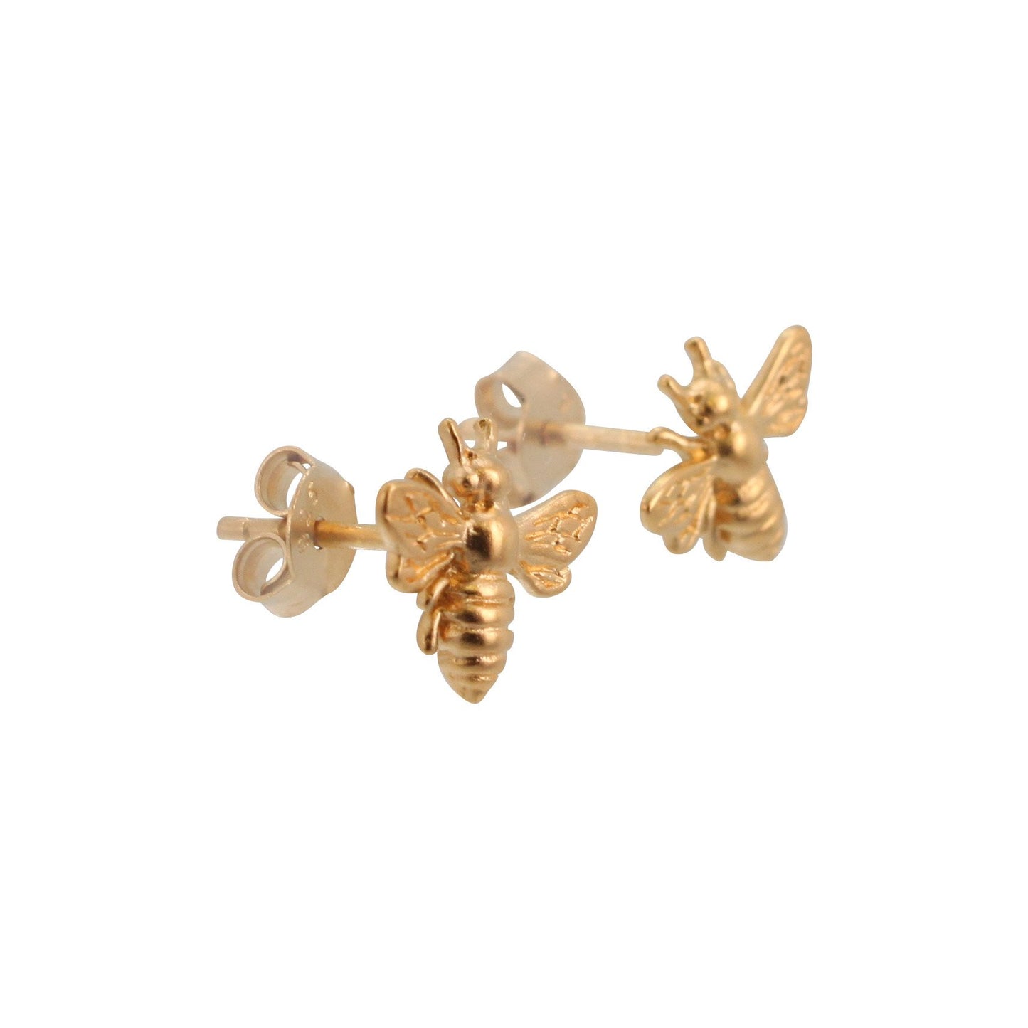 Tiny Gold Honey Bee Post Earrings, #6490-yg