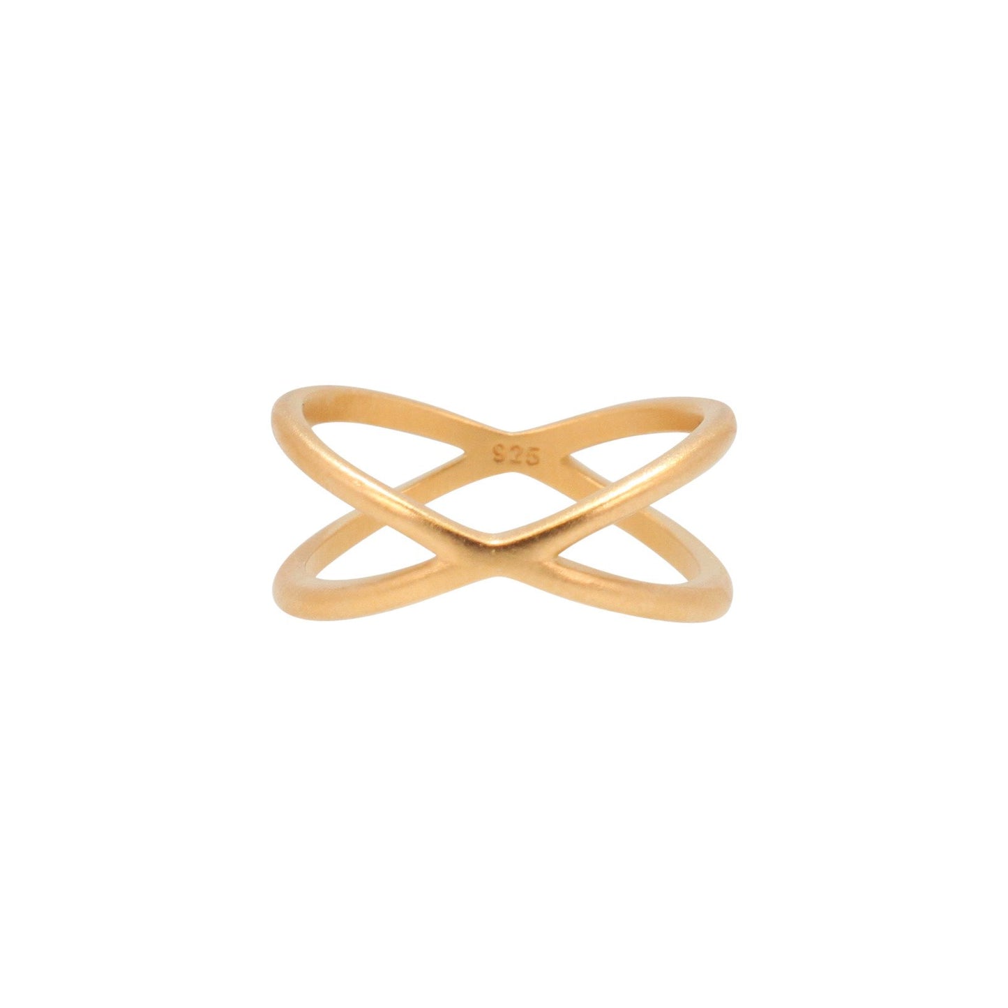 Criss Cross Ring in 24k Gold Plated Sterling Silver, #6493-yg