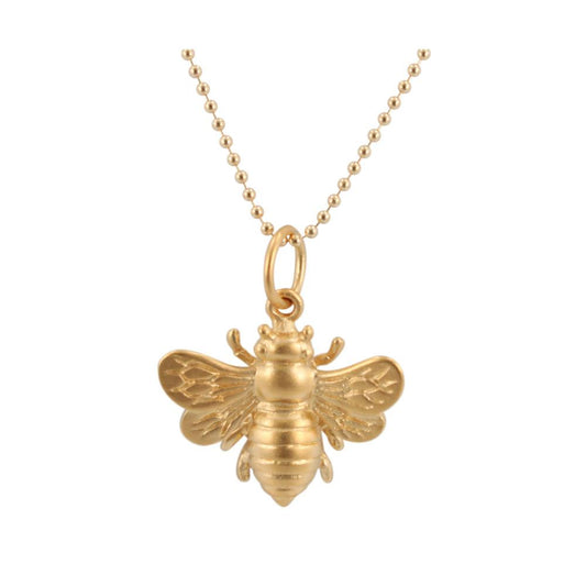 Gold Honey Bee Necklace, #6566-yg