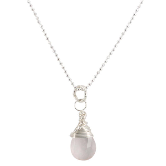 Heart Chakra - Rose Quartz Briolette Necklace, #6590-ss