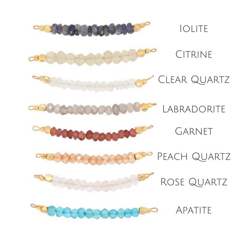 Gemstone Bar Necklace in Chakra Stones, #6595-yg