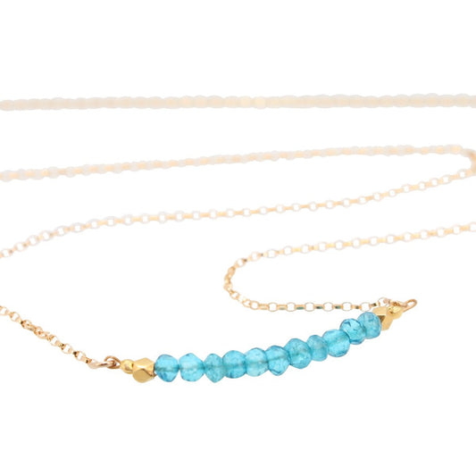 Gemstone Bar Necklace in Chakra Stones, #6595-yg