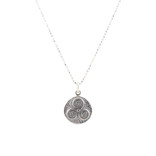 White Magic Triple Spiral Amulet Necklace in Sterling Silver, #6613-ss