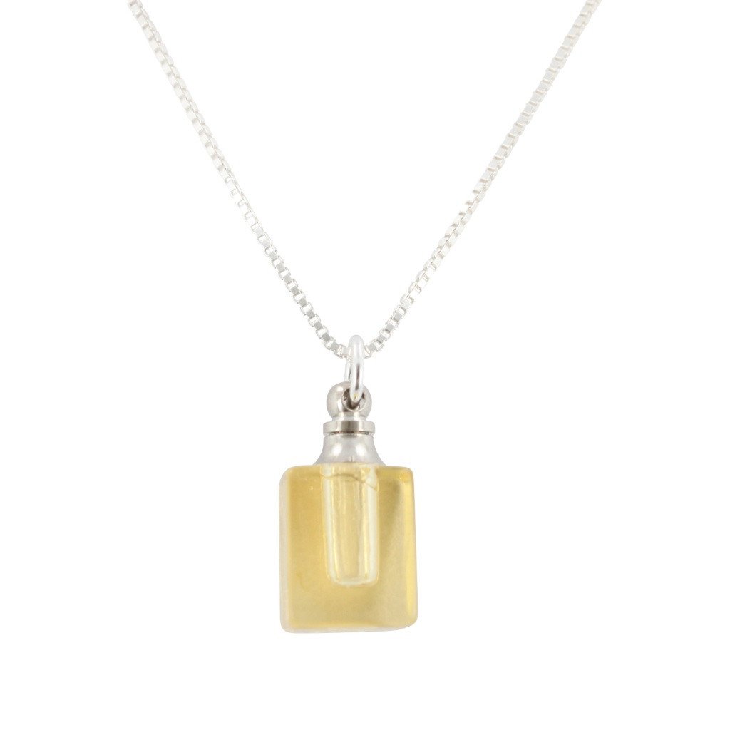 Yellow Crystal Essential Oil Diffuser Necklace, #6619-ss