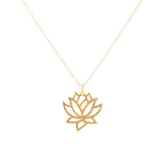 24kt Gold Plated Bronze Lotus Necklace 16", 18" or 20", #6623-yg