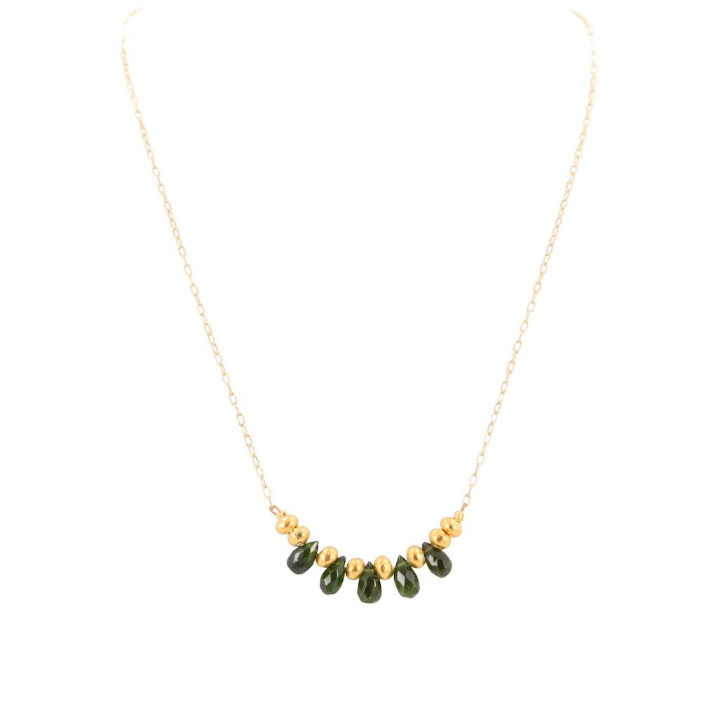 Green Chrome Diopside Necklace, #6625-yg