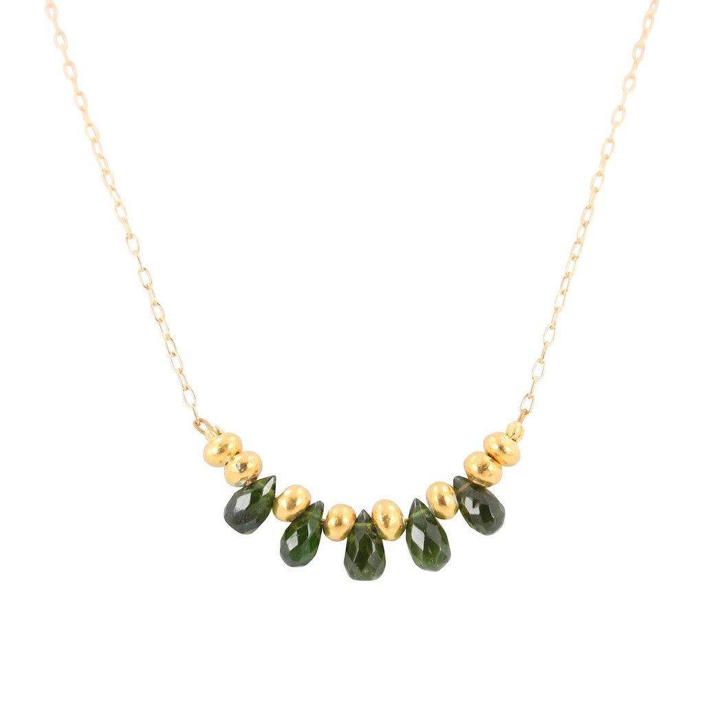 Green Chrome Diopside Necklace, #6625-yg