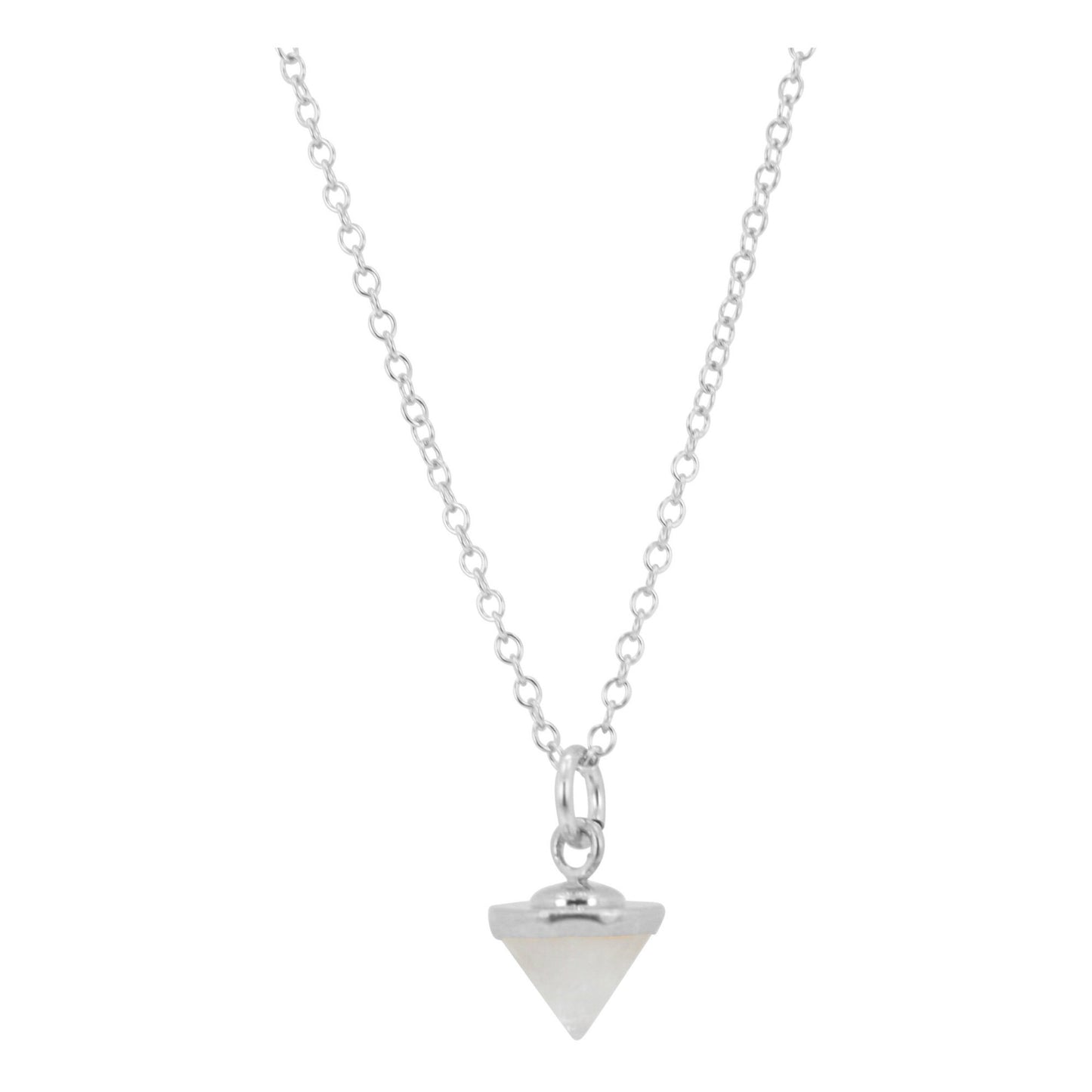 Silver Gemstone Spike Necklace in Stone Choice, #6451-ss