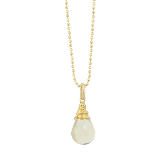 Champagne Quartz Briolette Necklace, #6737-yg