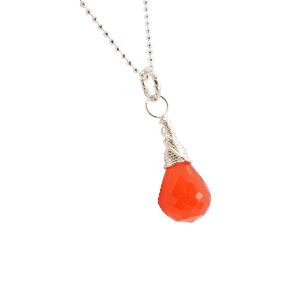 Sacral Chakra - Carnelian Briolette Necklace, #6590-ss