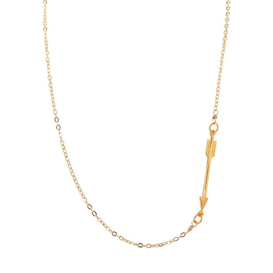 Gold Arrow Necklace on 30" Chain, Long Layer Necklace, #6886-yg